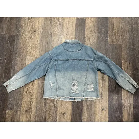 Wild Fable Distressed Denim Jacket - Picture 6 of 6